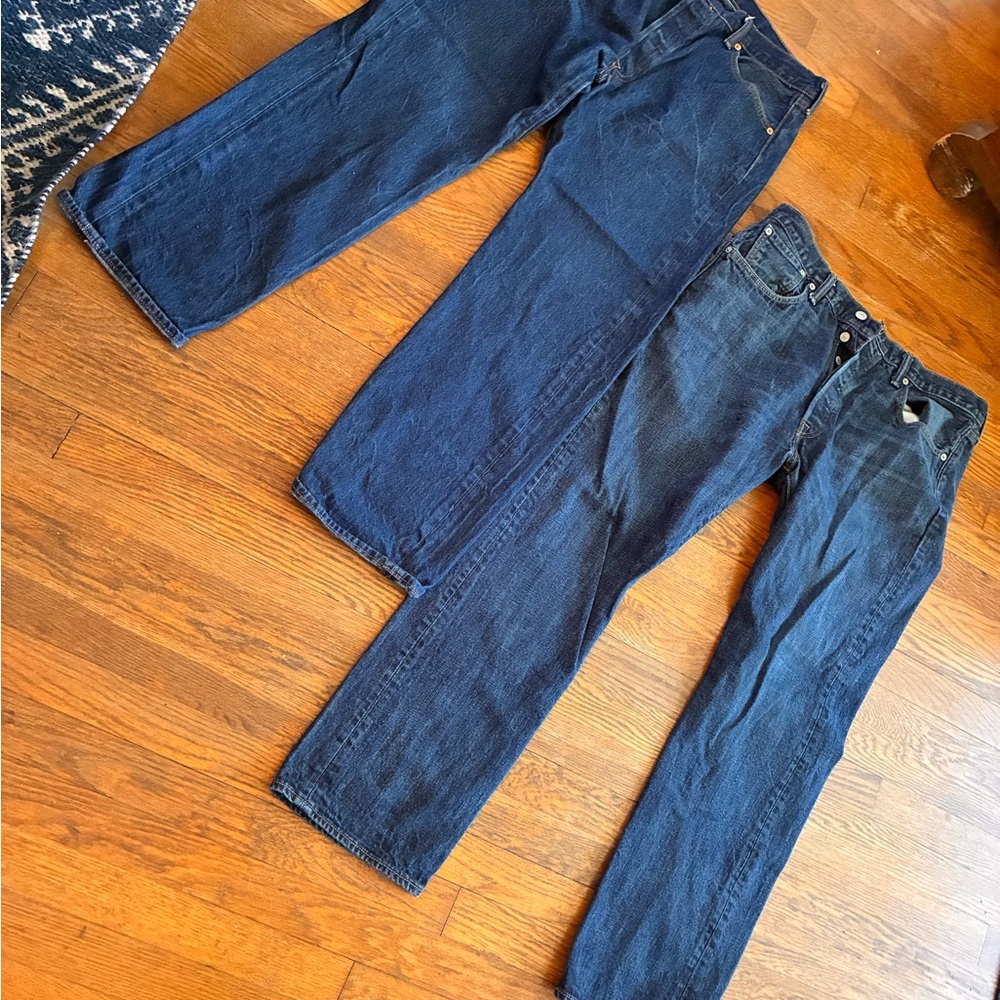 Levi's 501, original button fly. 38 x 32.